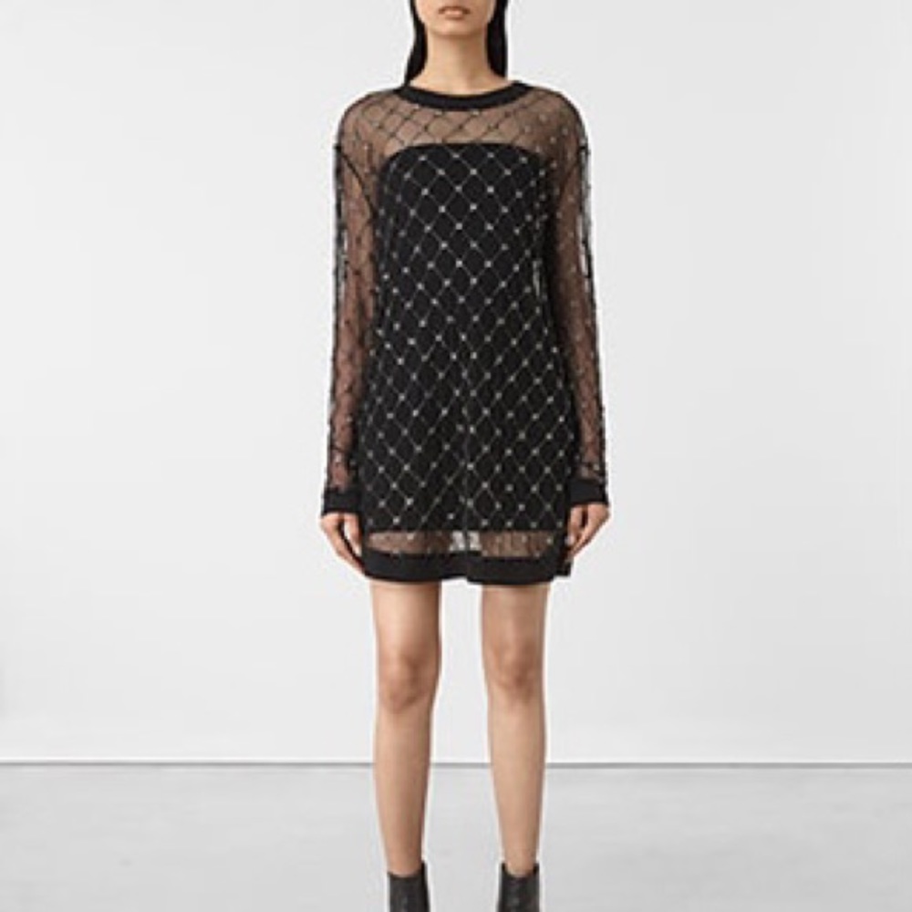 All Saints black beaded dress
